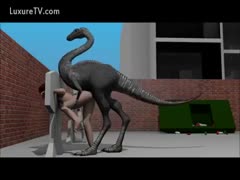Dinosaur screwed a hot whore